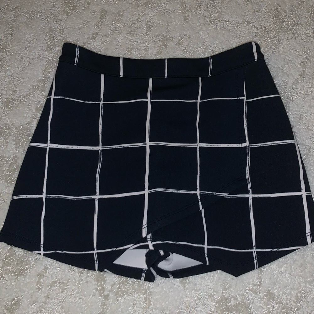 Navy Plaid Skort